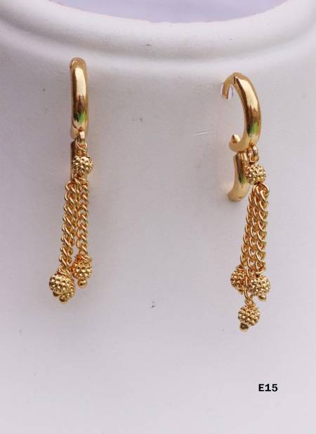 Designer Fancy Golden Earrings Collection E15
